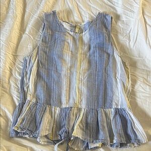 Girl Krazy Blue and White Striped Blouse